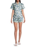 In The Pursuit Of Magic Nina Floral & Shell Linen Pajamas