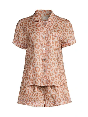 In The Pursuit Of Magic Nina Leopard Print Linen Pajamas