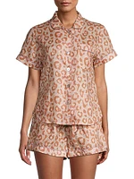 In The Pursuit Of Magic Nina Leopard Print Linen Pajamas