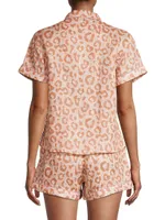 The Pursuit Of Magic Nina Leopard Print Linen Pajamas