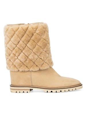 Casandra Shearling Trim Suede Boots