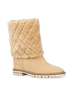 Casandra Shearling Trim Suede Boots