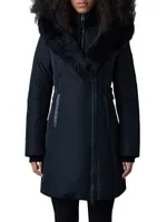 Kay Shearling-Collar Down Coat