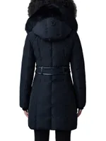 Kay Shearling-Collar Down Coat