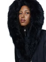 Kay Shearling-Collar Down Coat