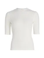 Ribbed Mockneck T-Shirt