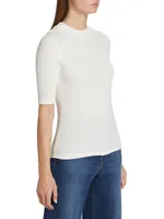 Ribbed Mockneck T-Shirt