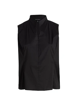 Poplin Zip Blouse