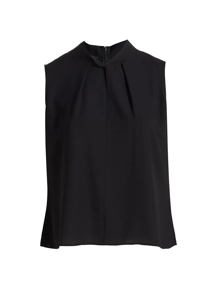 Crepe De Chine Twist-Neck Blouse