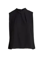 Crepe De Chine Twist-Neck Blouse