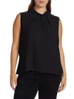 Crepe De Chine Twist-Neck Blouse