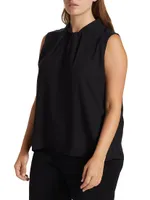 Crepe De Chine Twist-Neck Blouse