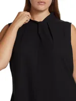 Crepe De Chine Twist-Neck Blouse