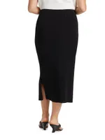 Straight Knit Midi-Skirt