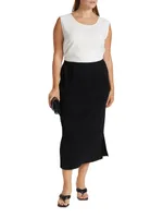 Straight Knit Midi-Skirt