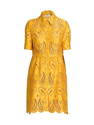 Eyelet Paisley Shirtdress