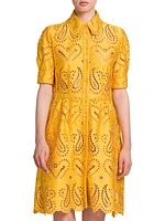 Eyelet Paisley Shirtdress