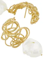 The Myth Maker's Myth 14K Gold-Plate & Pearl Earrings