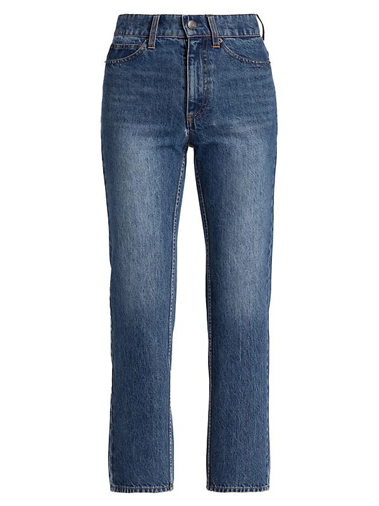 High-Rise Straight-Leg Cropped Jeans