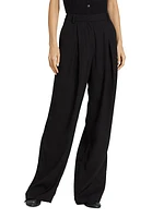 Pleated High-Waist Trousers