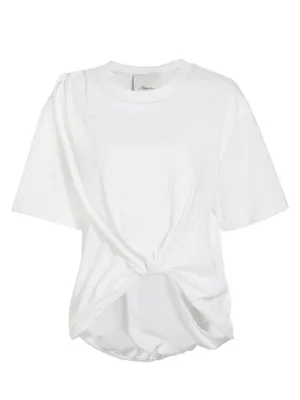 Draped Cotton Jersey T-Shirt