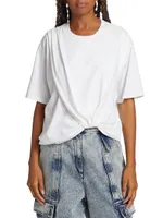 Draped Cotton Jersey T-Shirt