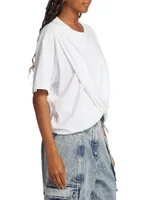 Draped Cotton Jersey T-Shirt