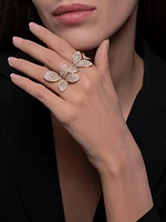 Giardini Segreti 18K Rose Gold & Diamond Pavé Leaf Wrap Ring