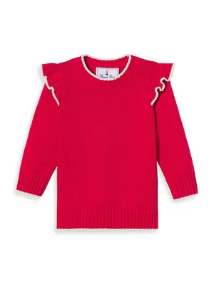 Little Girl's & Caroline Ruffled-Shoulder Sweater