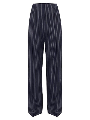 Pleated Pinstripe Pants