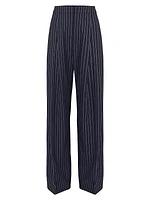 Pleated Pinstripe Pants