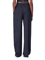 Pleated Pinstripe Pants