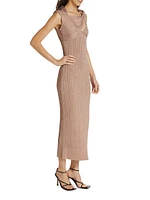 Sevrine Twisted Glittery Midi-Dress