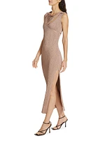 Sevrine Twisted Glittery Midi-Dress