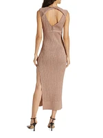 Sevrine Twisted Glittery Midi-Dress