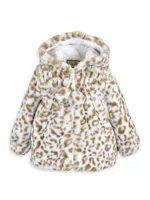 Baby Girl's & Little Cheetah Print Smocked Jacket