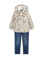 Baby Girl's & Little Girl's Cheetah Print Smocked Jacket