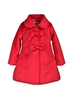 Baby Girl's, Little Girl's & Double Bow Car Coat