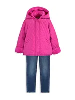 Baby Girls & Little Girl's Hooded Barn Jacket