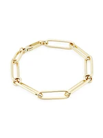 14K Yellow Gold Paper Clip Chain Bracelet