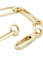 14K Yellow Gold Paper Clip Chain Bracelet