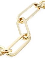 14K Yellow Gold Paper Clip Chain Bracelet