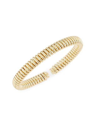 14K Yellow Gold Flexible Spiral Bangle