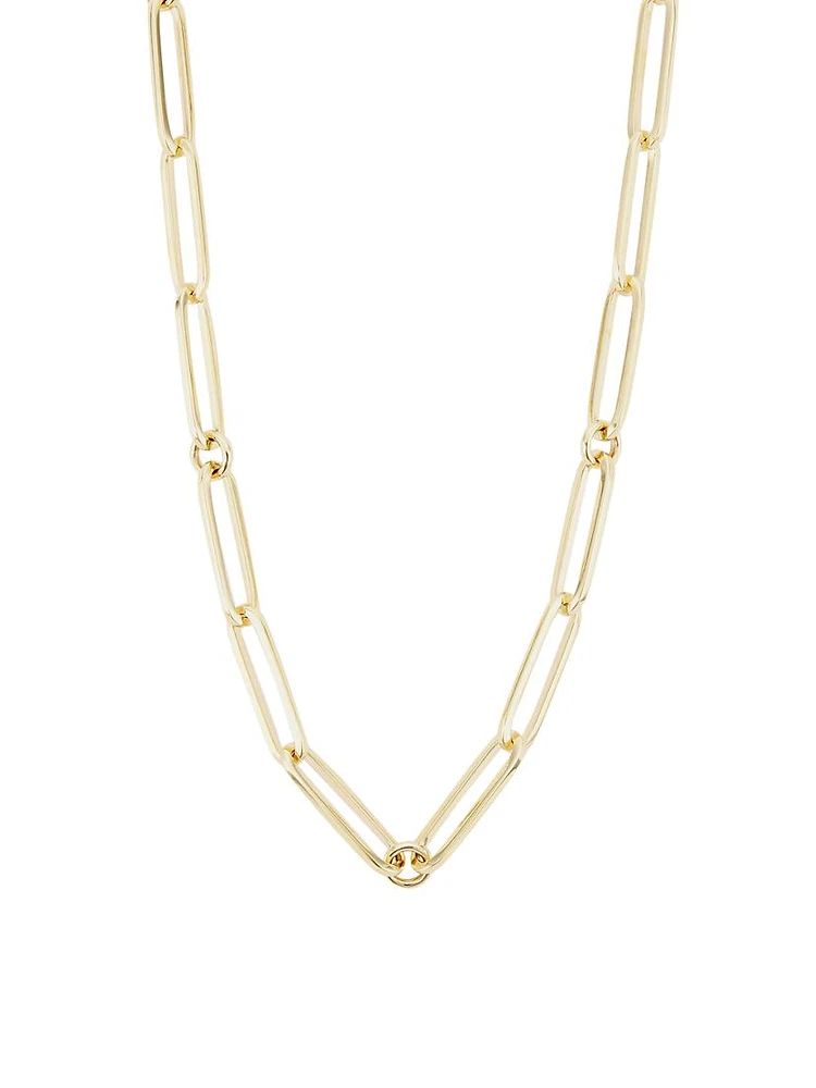 14K Yellow Gold Paper-Clip Chain Necklace