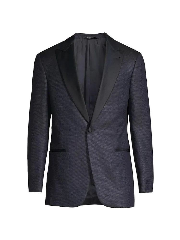 Wool & Silk Peak-Lapel Blazer