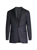 Wool & Silk Peak-Lapel Blazer