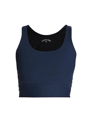 Rib-Knit Longline Sports Bra