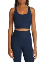 Rib-Knit Longline Sports Bra