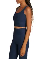 Rib-Knit Longline Sports Bra