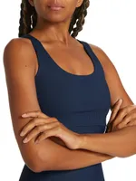 Rib-Knit Longline Sports Bra